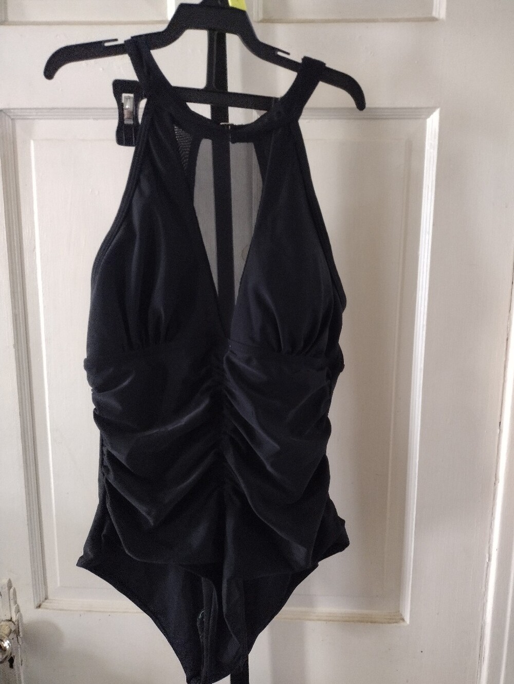 NWT Peddney Black Ruched One-Piece Swimsuit Small